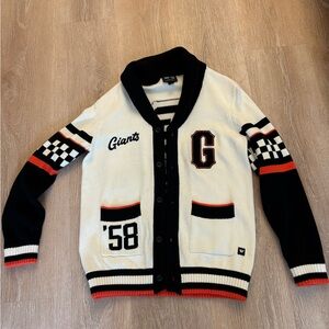Anthropologie Varsity Cardigan - Black, White, and Orange San Francisco Giants